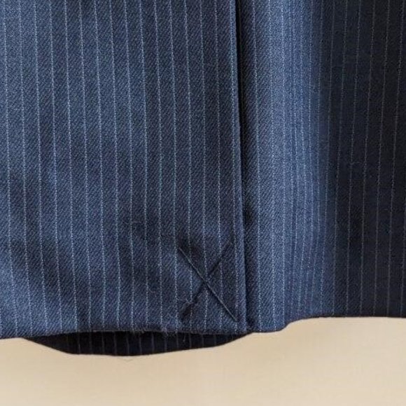 Classic Sheath Dress NEW Sleeveless, Pin-stripe Blue Suiting, Smooth, Lands' End - Picture 12 of 16